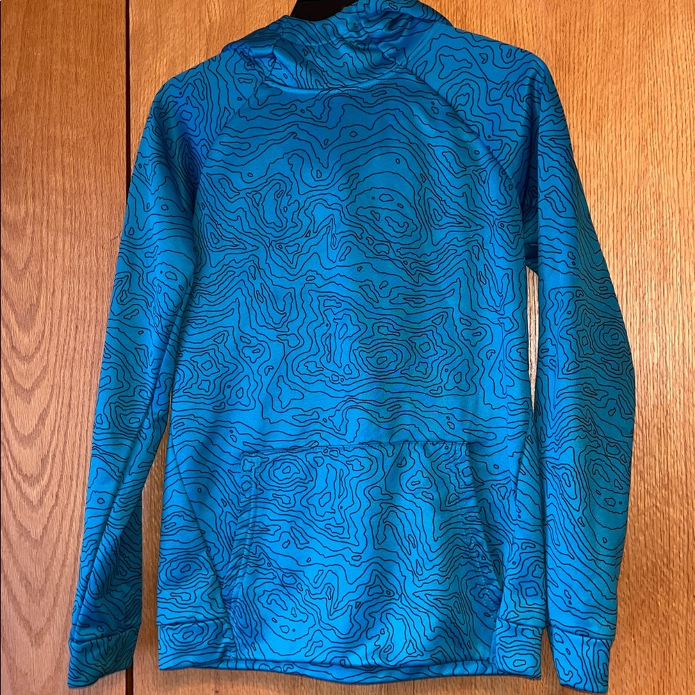 MTA Sport Boy’s size L 12 14 Teal Black Fleece Backed Pocket Hoodie Seeatshirt